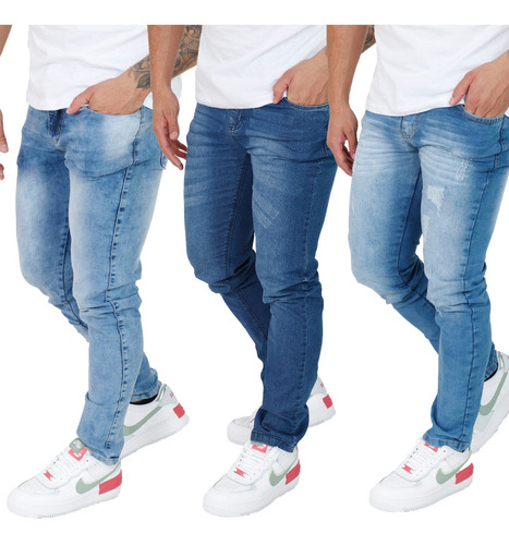Kit  3 Calça Jeans Masculina Skinny Direto Da Fábrica