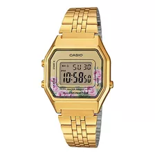 Reloj Casio Mujer Digital Original La-680wga-4c Color De La Correa Dorado Color Del Bisel Dorado Color Del Fondo Dorado