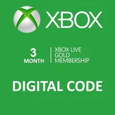 Xbox Live Gold 3 Meses Código Digital 