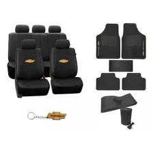 Kit Capa Banco Couro Tapete 5 Pçs Gm Novo Onix Lt Ii 1.0 Mt