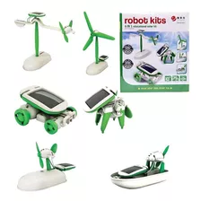 Kit Montagem De Robo Carro Solar 6 Em 1 Robotica Educacional