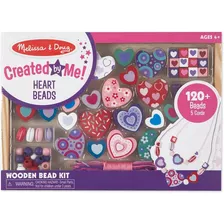 Melissa & Doug Heart Beads Kit De Cuentas De Madera