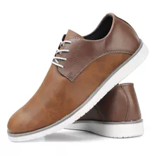 Sapato Oxford Masculino De Amarrar Cafe Confortável Promoção