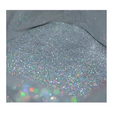 100g Glitter Poliéster Cosmético Holográfico Prata 004