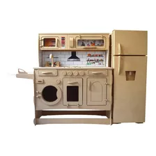  Cocinita Infantil Minichef Moderna + Heladera 1 Mt. Madera