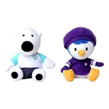 Kit 2 Pelúcias Pororo O Pequeno Pinguim Poby E Loppy