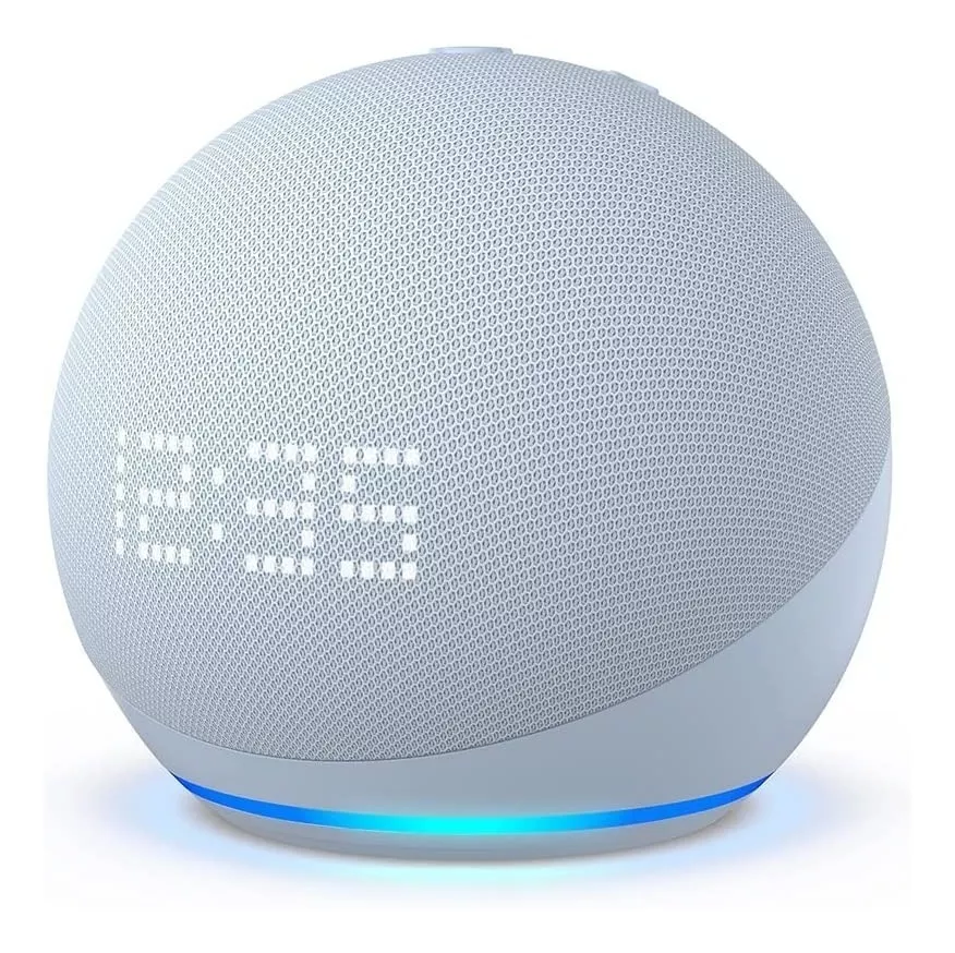 Amazon Echo Dot 5th Gen With Clock Con Asistente Virtual Alexa, Pantalla Integrada Cloud Blue 110v/240v