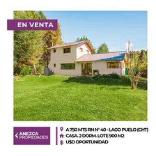 Se Vende Casa 2 Dormitorios, Lote 900 M2, Las Golondrinas, Lago Puelo 