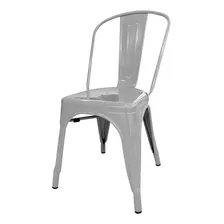 Cadeira De Jantar Desillas Tolix, Estrutura De Cor Cinza Prata Pérola, 6 Unidades
