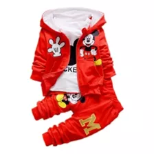 Conjunto Infantil Mickey Capuz - 3 Peças Luxo Pronta Entrega