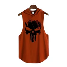 Polera Capucha Sin Mangas Gym / Musculosas The Punisher