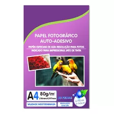 Papel Fotográfico Adesivo Premium A4 Glossy 80 G 50 Folhas