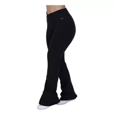 Calça Flare Feminina Poliamida Suplex Liso Cós Alto