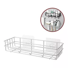  Estante Organizador Adhesivo Cocina Baño Ducha 4 Ganchos