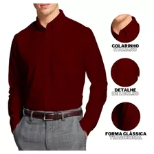 Camisa Social Masculina Manga Longa - Microfibra Não Amassa