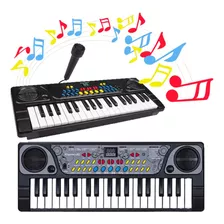Piano Teclado Musical Infantil Microfone Educativo 37 Teclas