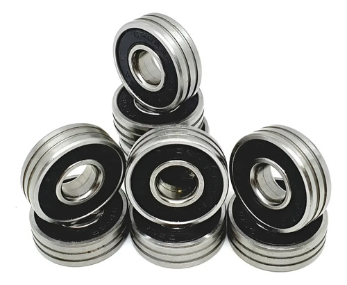 Rolamento 608 2rs Frisado. Medidas 8x22x7. Kit Com 100 Prateado