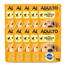 10 Pedigree Para Cães Adultos Sachê Sabor Frango - 100g