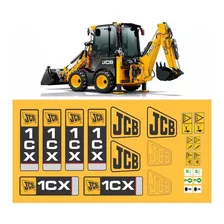 Adesivos Retroescavadeira Compatível Com Jcb 1cx + Etiquetas Cor Adesivo Emblema Gráfico 1 Cx