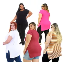 Kit 5 Blusas Mullet Plus Size Sobre Legging Tamanho Grande