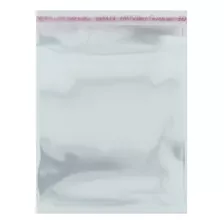 Saco Plástico Com Aba Adesiva Transparente 10cmx10cm 100pçs