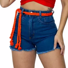 Short Feminino Com Cadarço Laranja