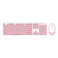 Teclado Y Mouse Inalámbrico T-wolf Tf770 Hermoso Diseño Rosa