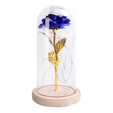 Lampara De Mesa Rosa Flor Led Cupula De Vidrio