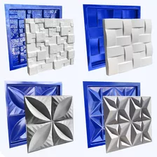 Conjunto 4 Formas 3d Gesso/cimento Abs Azul Envio Imediato