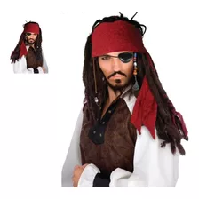 Peluca De Pirata Jack Sparrow + Badana. Cotillon Chirimbolos