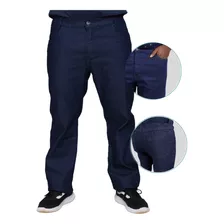 Calça Plus Size Masculino Jeans Sem Lycra Reforçada Básica