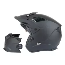 Casco Joe Rocket Rkt24 Negro Mate 3 N 1 Abierto 3/4 Integral