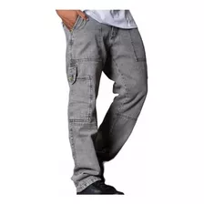 Jean Mom Cargo Pantalón Algodón Rígido Edo