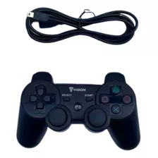  Controle Ps3 Cabo Joystick Preto 