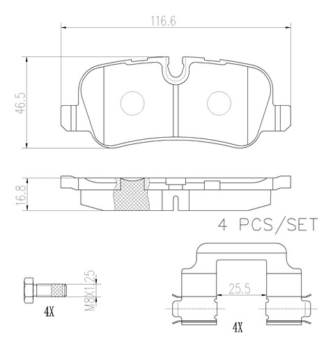 Balatas Traseras Land Rover Range Rover 2008 4.4l Brembo Foto 2