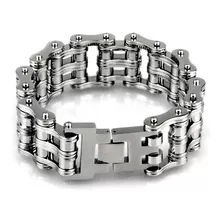 Bracelete Pulseira Masculino Corrente Moto Grossa Pesada Aço