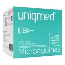 Microagulhas Ultrafinas 32gx4mm Procedimento Estético 100 Un