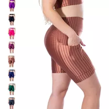 Shortinhos Com Bolso 3d Fitness Feminino De Academia