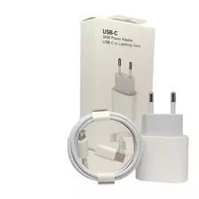 Cabo + Fonte Compatível iPhone SE X Xr 11 12 13pro Usb-c 20w