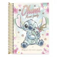 Caderno Universitário Capa Dura 10x1 160 Folhas Disney Stitch