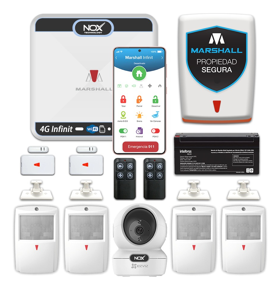 Kit Alarma Inalámbrica Marshall Wifi Domiciliaria Oferta!