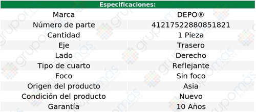 Cuarto Reflejante Tras Pasajero S/foco Depo Optima 2019_2020 Foto 4