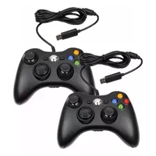 Kit 2 Controle Xbox 360 Pc Notebook Celular Com Fio Joystick