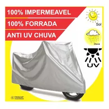 Capa Para Cobrir Moto 100% Forrada Proteção * Uv Chuva Sol 