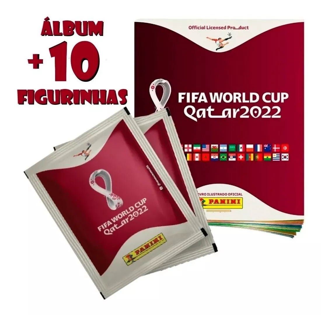 Kit 1 Álbum Copa 2022 Qatar + 2 Pacotes (10 Figurinhas) 