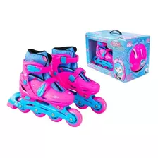 Kit Patins Ajustável + Kit De Proteção 35 Ao 38 Infantil 