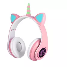 Audífonos Bluetooth Unicornio Luz Diseño I Rosa