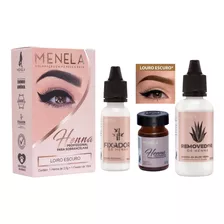 Kit Henna Sobrancelhas Menela Loiro Escuro + Removedor 30ml