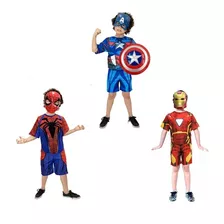 Fantasia Capitão America Homem De Ferro Homem Aranha Kit 