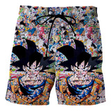 Dragon Ball Shorts Estampado Casual Pantalones De Playa